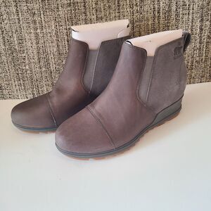 Sorel‎ Evie Bootie Pull-On Ankle Boots for Ladies Quarry/Gum GREY 11M WATERPROOF